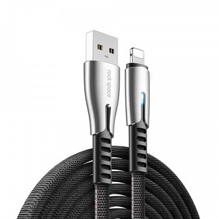 Dây cáp sạc nhanh 2.4A  Lightning hiệu ROCK M2 cho iPhone / iPad công nghệ SR chống đứt gẫy, trang bị đèn LED báo sạc