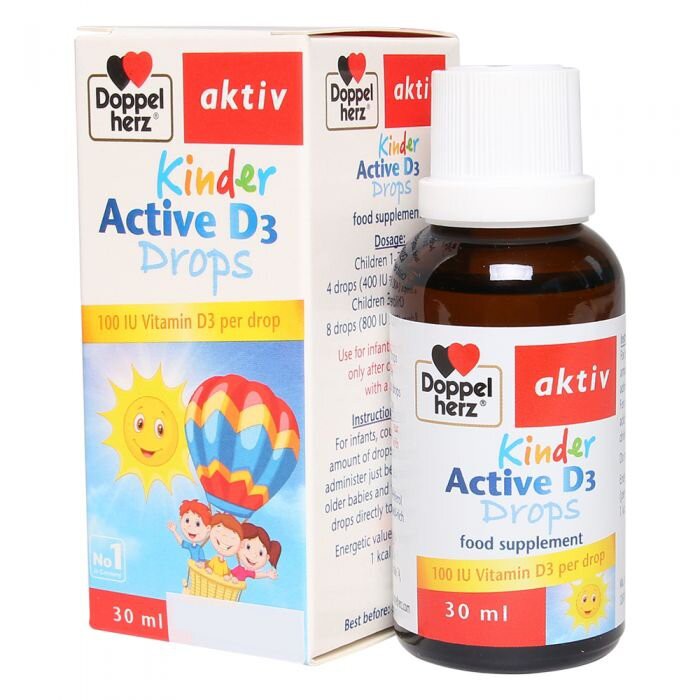 Doppelherz Kinder Active D3 Drop - Siro bổ sung Vitamin D3, tăng đề kháng cho trẻDoppelherz (Chai 30ml) Nhập khẩu Đức