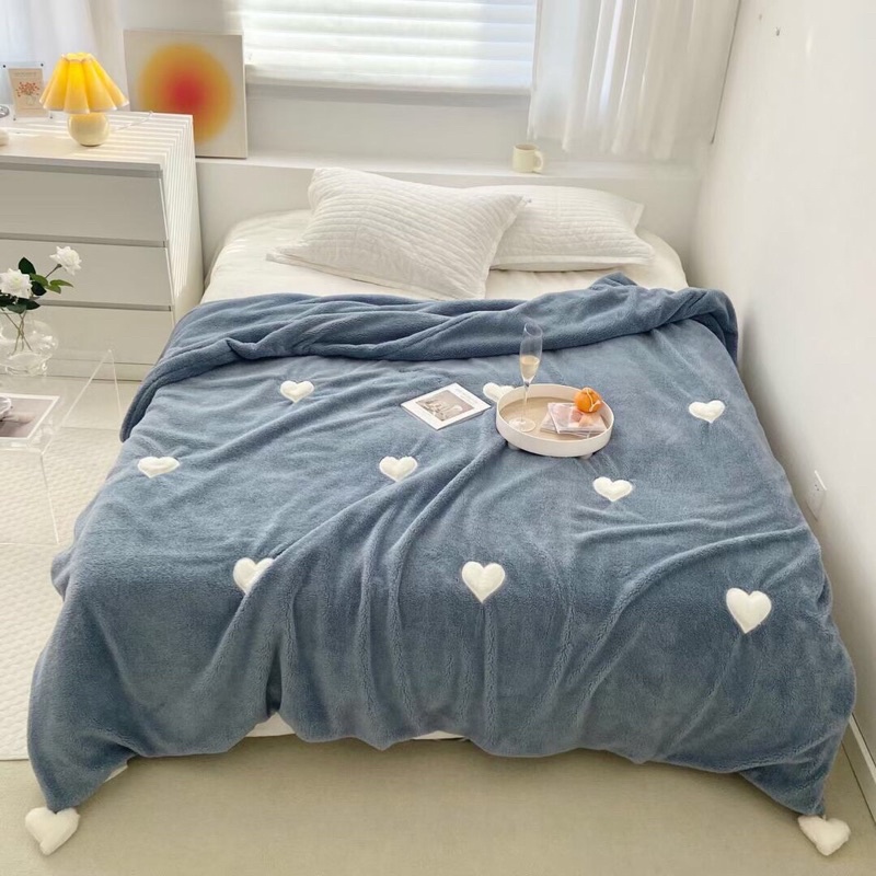 CHĂN CỪU THÊU TIM NỔI PHIÊN BẢN MỚI TẶNG KÈM TÚI SỊN SÒ