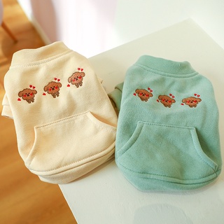 Áo sweater tay dài phối túi xinh xắn dành cho thú cưng