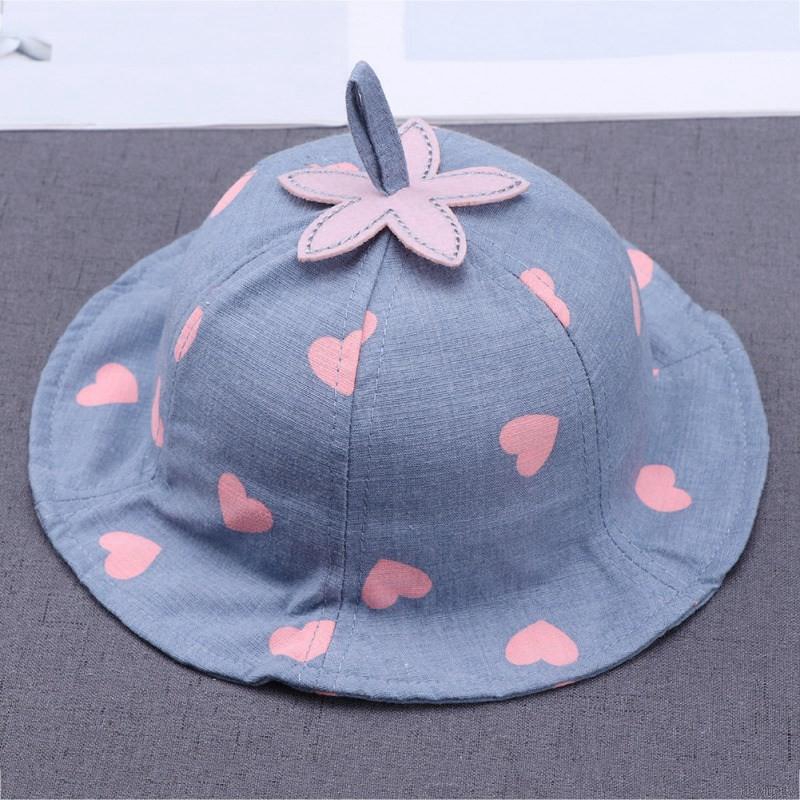 Nón bucket hoạ tiết trái tim phong cách Hàn Quốc đáng yêu cho bé