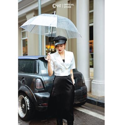 Blazer croptop ngắn tay CCHAT