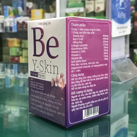 Be Y – Skin - Viên sáng da hỗ trợ giúp làm đẹp da, giúp da trắng sáng mịn màng, giảm nguy cơ lão hoá da (Lọ 45v)