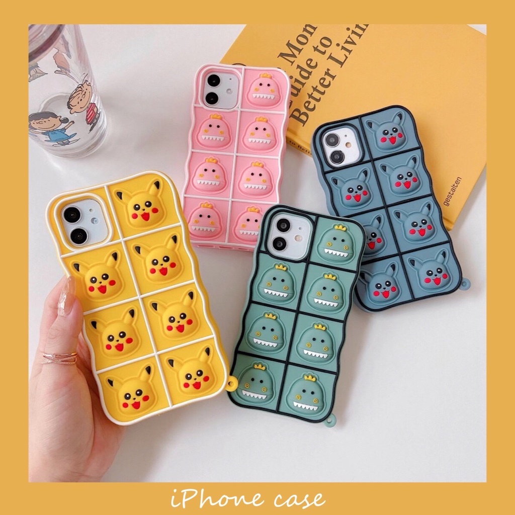 Ốp Điện Thoại Tpu Silicon Mềm Hình Pikachu Khủng Long 3d Cho Iphone 11 12 Pro Max Mini 12pro Se 2020 X Xs Max Xr 6 6s 7 8 Plus