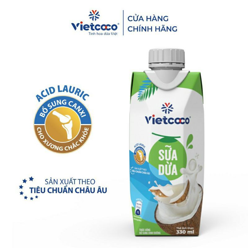 Sữa dừa nguyên chất Vietcoco hộp 330ml( Mua 11 Tặng 1)