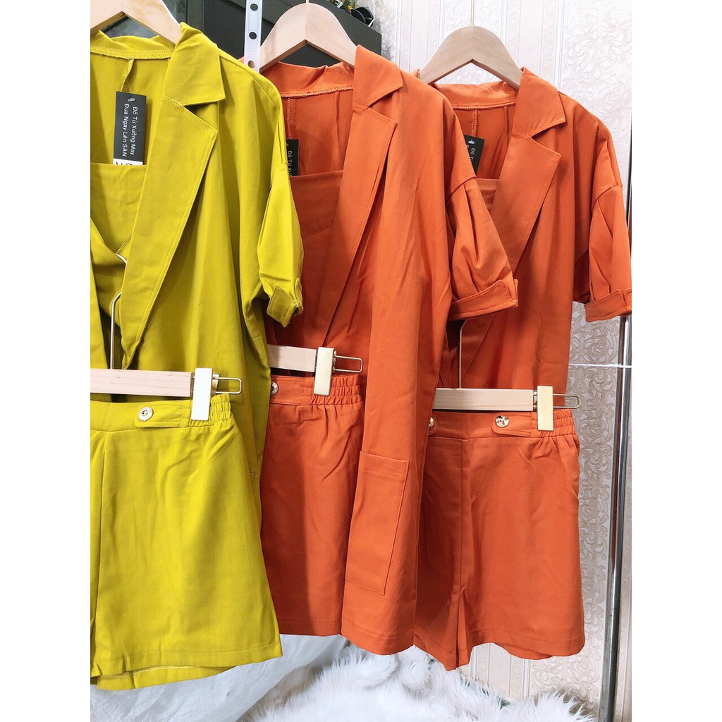 Sét Vest  3 món KÈM HÌNH THẬT  gồm ÁO VEST + ÁO DÂY + QUẦN SORT - Thời Trang VADA - (SET 07)