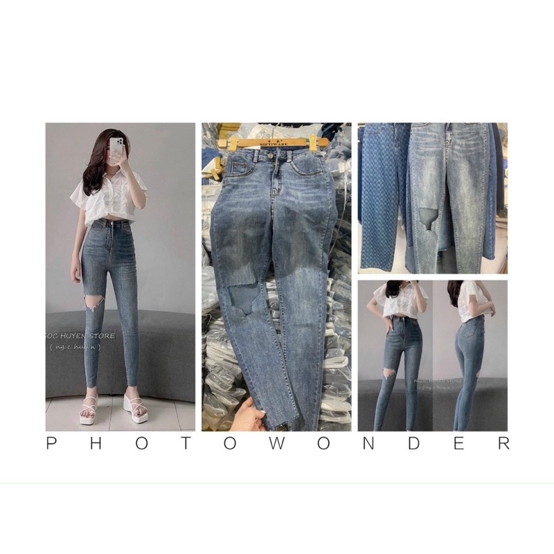 Quần jeans rách gối to  ms2368