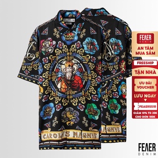 Áo Sơ Mi Charles tay ngắn nam FEAER form suông, Chất lụa chéo