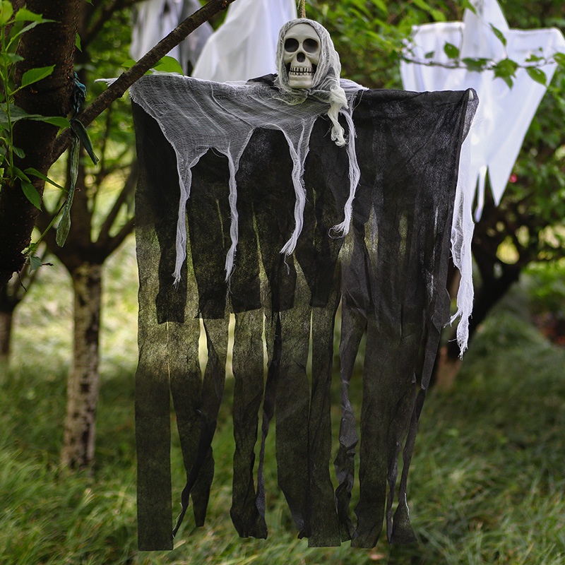 Phụ Kiện Treo Trang Trí Halloween Hình Đầu Lâu Ma Quỷ Kinh Dị