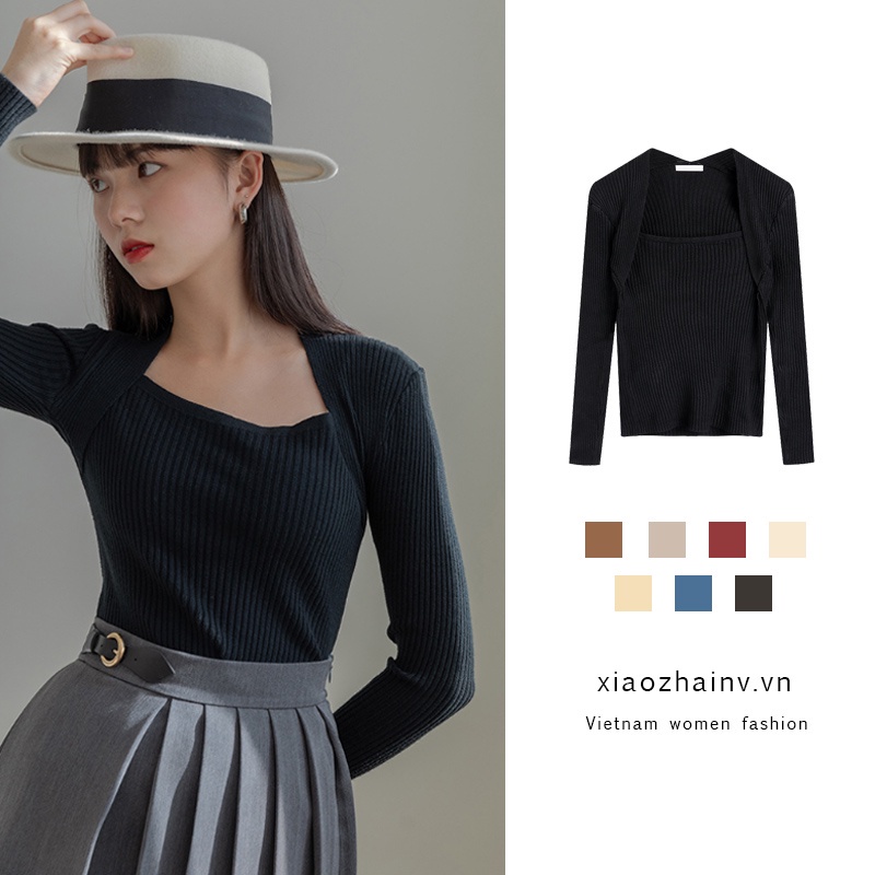 Xiaozhainv [Code 151fashionsale1 Giảm Giá 10K Áo Len Tay Dài Đơn Phong Cách Hàn Quốc Cho Nữ 50K