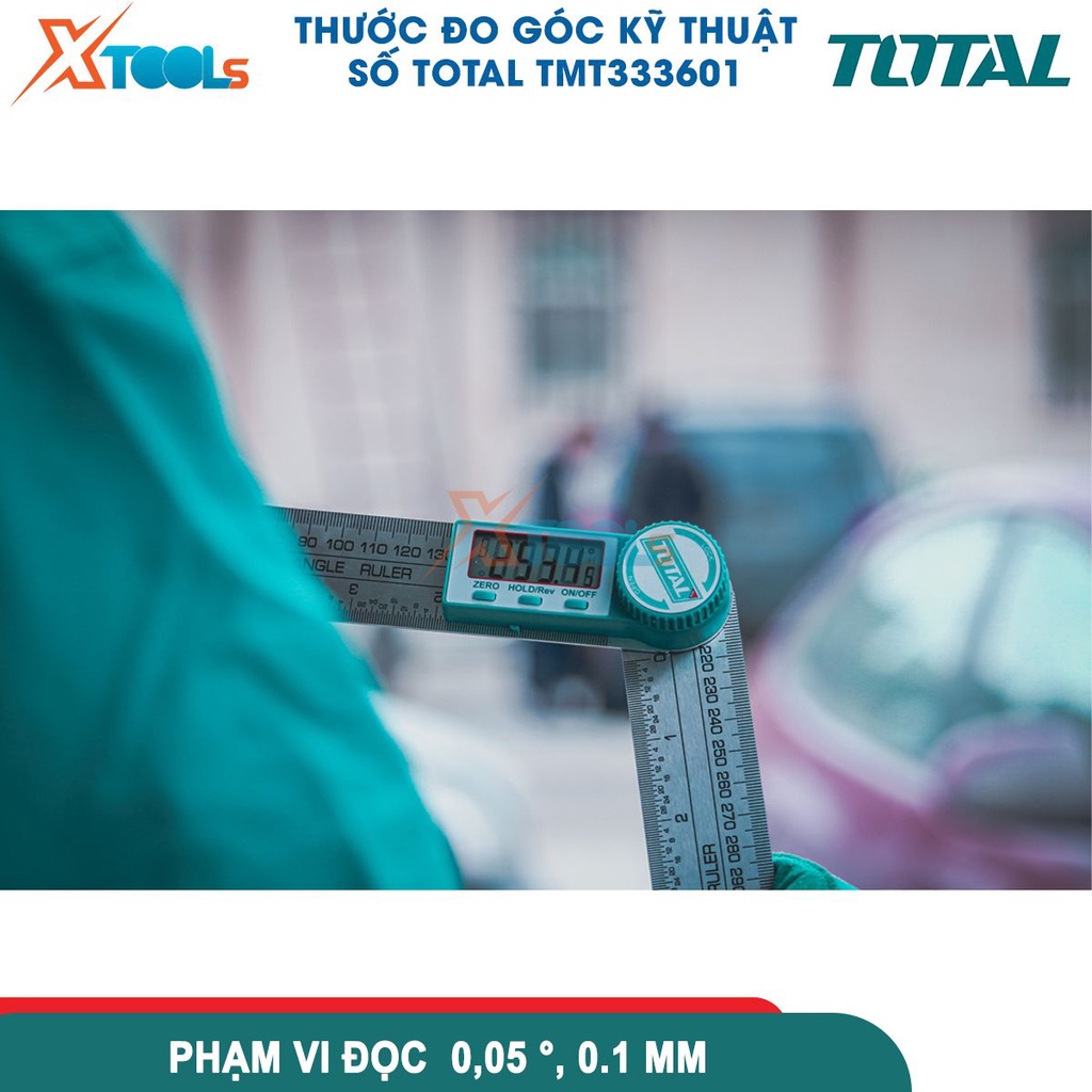 Thước đo kỹ thuật số TOTAL TMT333601, phạm vi đo 0-360°,0-200mm,0~400mm, chuyển đổi hệ thống mét/inch-CHÍNH HÃNG-XTOOLS