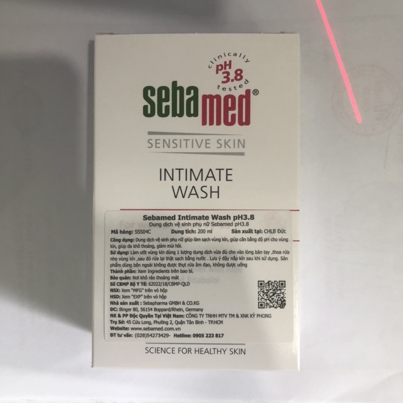 Dung dịch vệ sinh phụ nữ Sebamed pH3.8 CHUẨN CÂN BẰNG pH VÙNG KÍN SEBAMED pH3.8 dịu nhẹ, ngăn ngừa viêm nhiễm