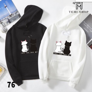 Áo hoodie nam nữ love you love me có bigsize vải nỉ bông dày dặn