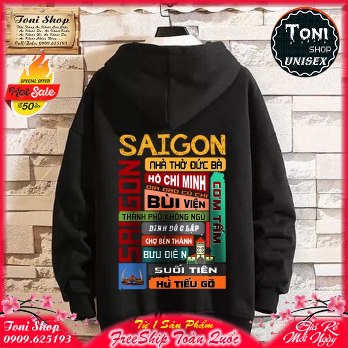ÁO HOODIE SÀI GÒN ƠI - In Pet Siêu Bền Siêu Đẹp - Full Size Full Màu