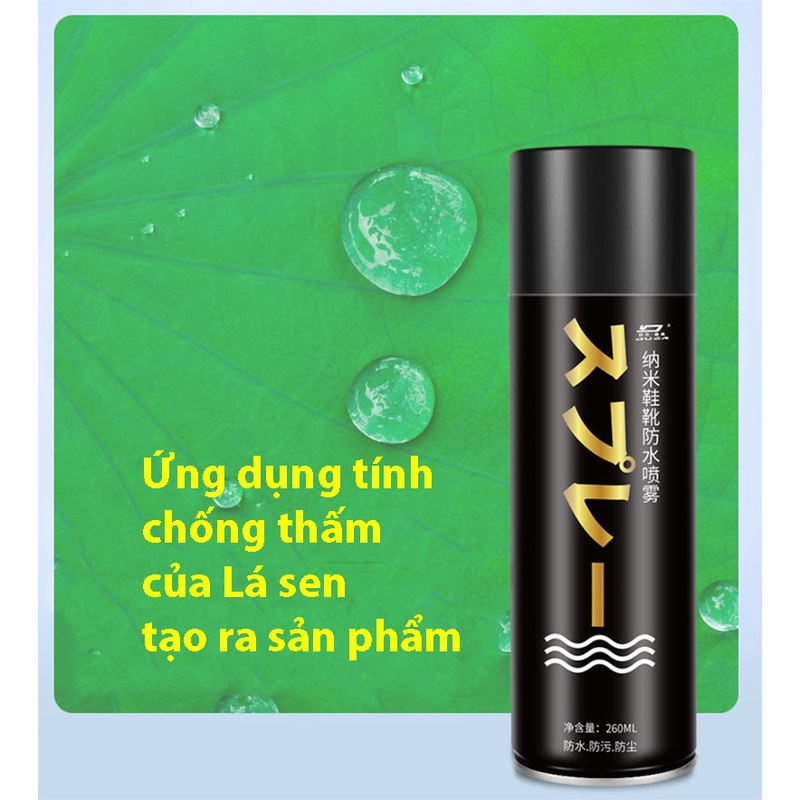 Chai xịt chống thấm nước, thấm dầu, chống bám bẩn HICKIES LACING SYSTEM, giúp bảo quản giày dép, quần áo 260ml
