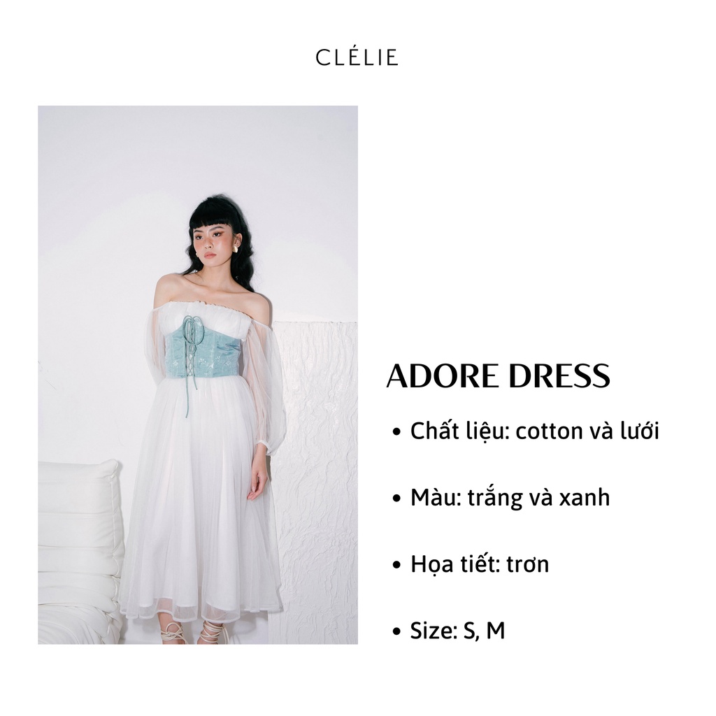 Đầm trễ vai dáng dài kết hợp beo phối đan dây | ADORE DRESS - CLÉLIE