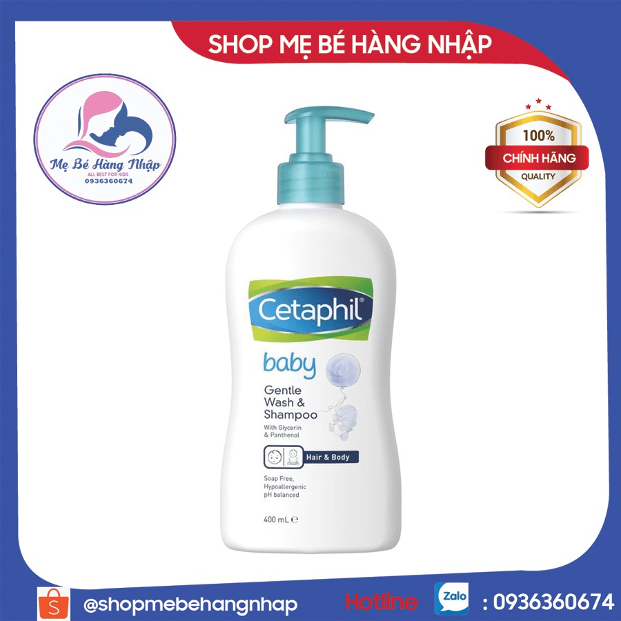 Sữa tắm &amp; gội cho bé Cetaphil Đức 400ml dạng vòi