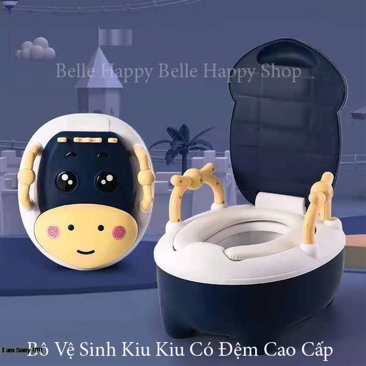 Bồn cầu mini bô vệ sinh cho bé đa năng kèm đệm lót Tặng Cọ Rửa bé từ 6 tháng tuổi