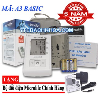 MÁY ĐO HUYẾT ÁP MICROLIFE BP A3 BASIC TẶNG ADAPTER CHÍNH HÃNG MICROLIFE
