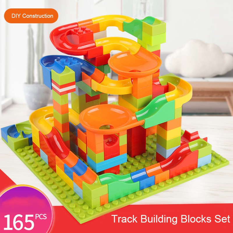 【50%/COD】 165Pcs DIY Construction Crazy Marble Race Run Maze Track Building Blocks Set 【TVN】