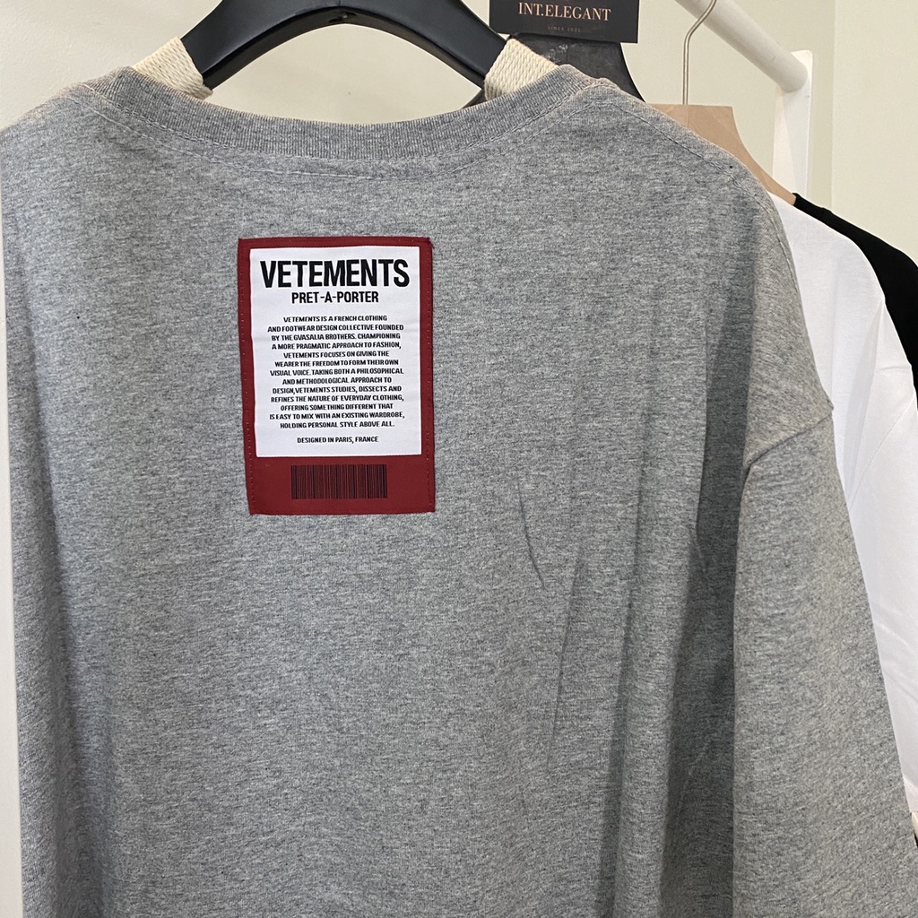 Áo thun tay lỡ Vetements france bản cao cấp ss21, Áo tee ovesize Vetement thêu logo, full tag mác