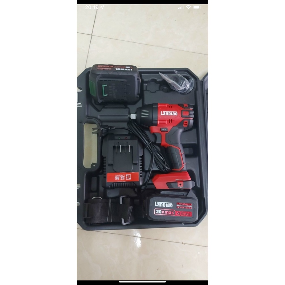 MÁY SIẾT BU LÔNG, BẮN VÍT LANBIAO 20V 815 HÀNG NỘI ĐỊA CHỔI THAN PIN CHỐNG CHÁY 4A