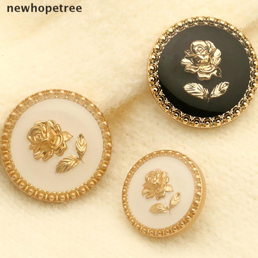 Set 6 nút áo họa tiết hoa hồng bằng kim loại thiết kế sang trọng thời trang