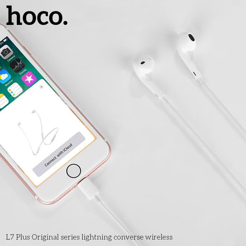 Tai nghe hoco L7 plus [BH 12 tháng] jack dẹt kết nối bluetooth play, stop, tăng giảm âm lượng, qua bài âm thanh hay, lớn