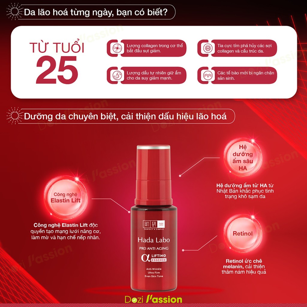 Tinh Chât Chống Lão Hóa Da Hada Labo Pro Anti Aging α Lifting Essence 30ml