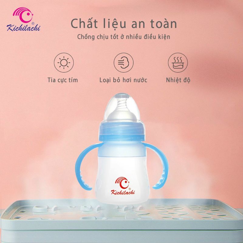 [Tặng Kèm Núm Ti] Bình Sữa [KICHILACHI Chính Hãng] 2in1 thể tích 150ml: Uống Sữa &amp; Bình Thìa Ăn Dặm