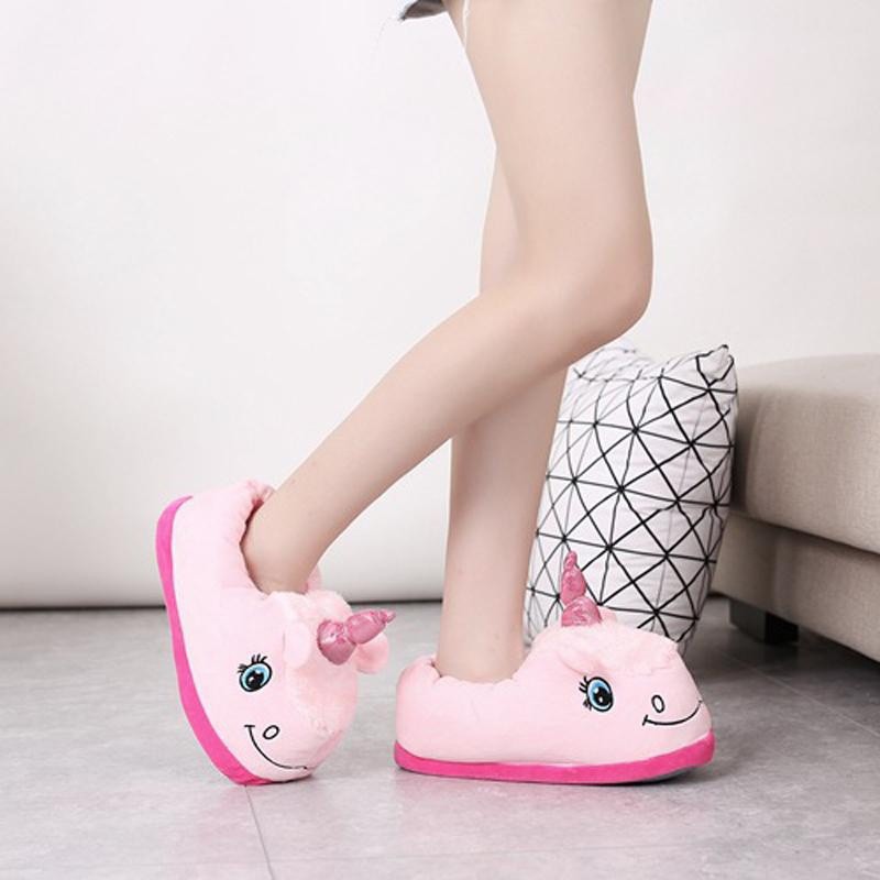 Dép bông mang trong nhà thiết kế hình kỳ lân dễ thương