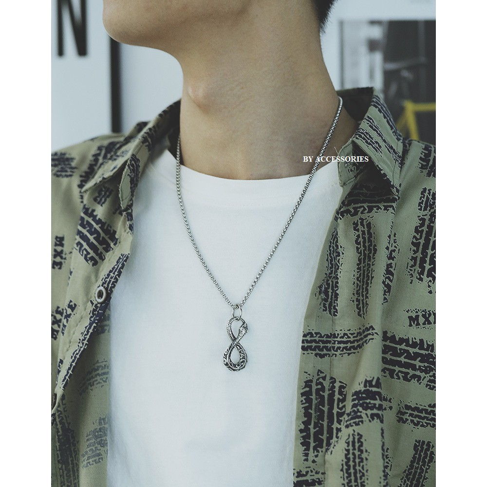 Dây chuyền titan con rắn kiểu số 8 không gỉ