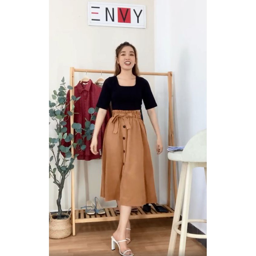 Áo Lami Top ENVY - A176, Áo croptop cổ vuông, tay ngắn siêu mát cho mùa hè thêm năng động.