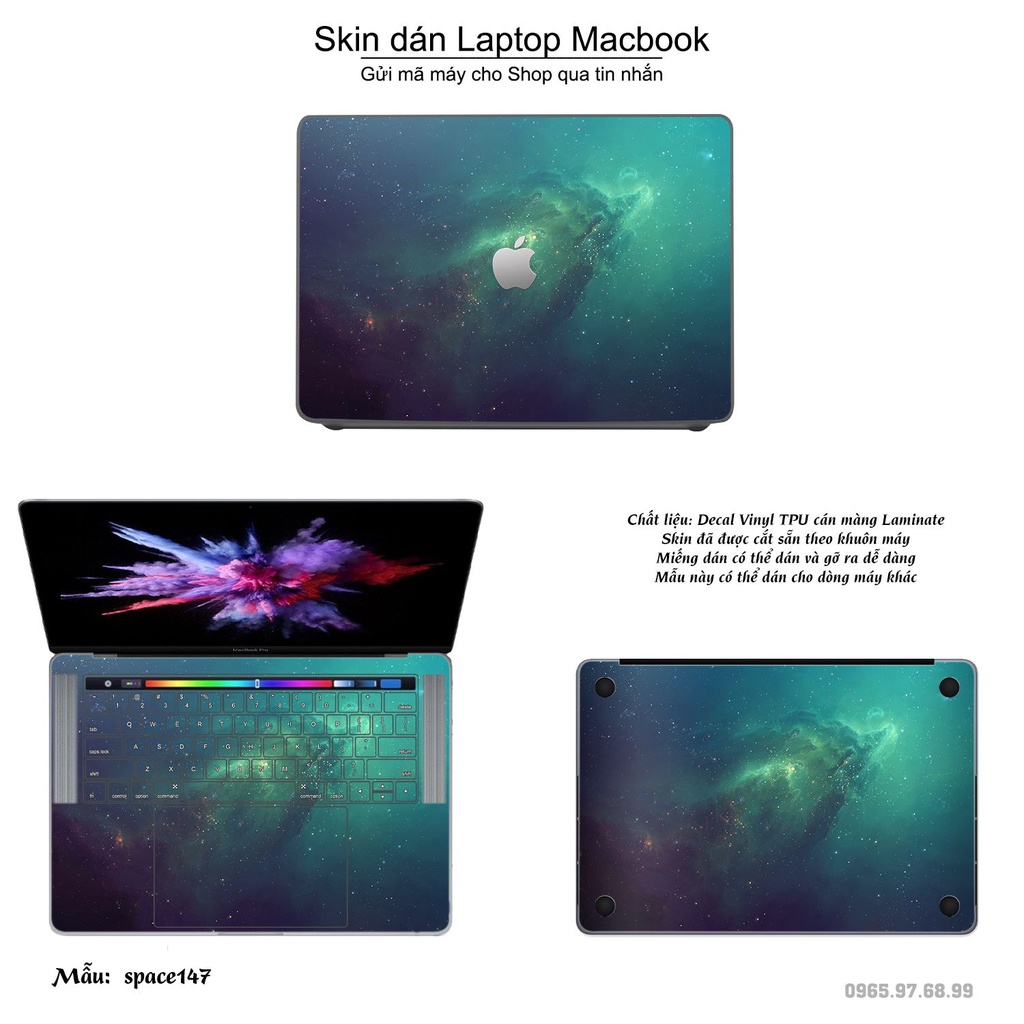 Skin dán Macbook mẫu không gian (đã cắt sẵn, inbox mã máy cho shop)