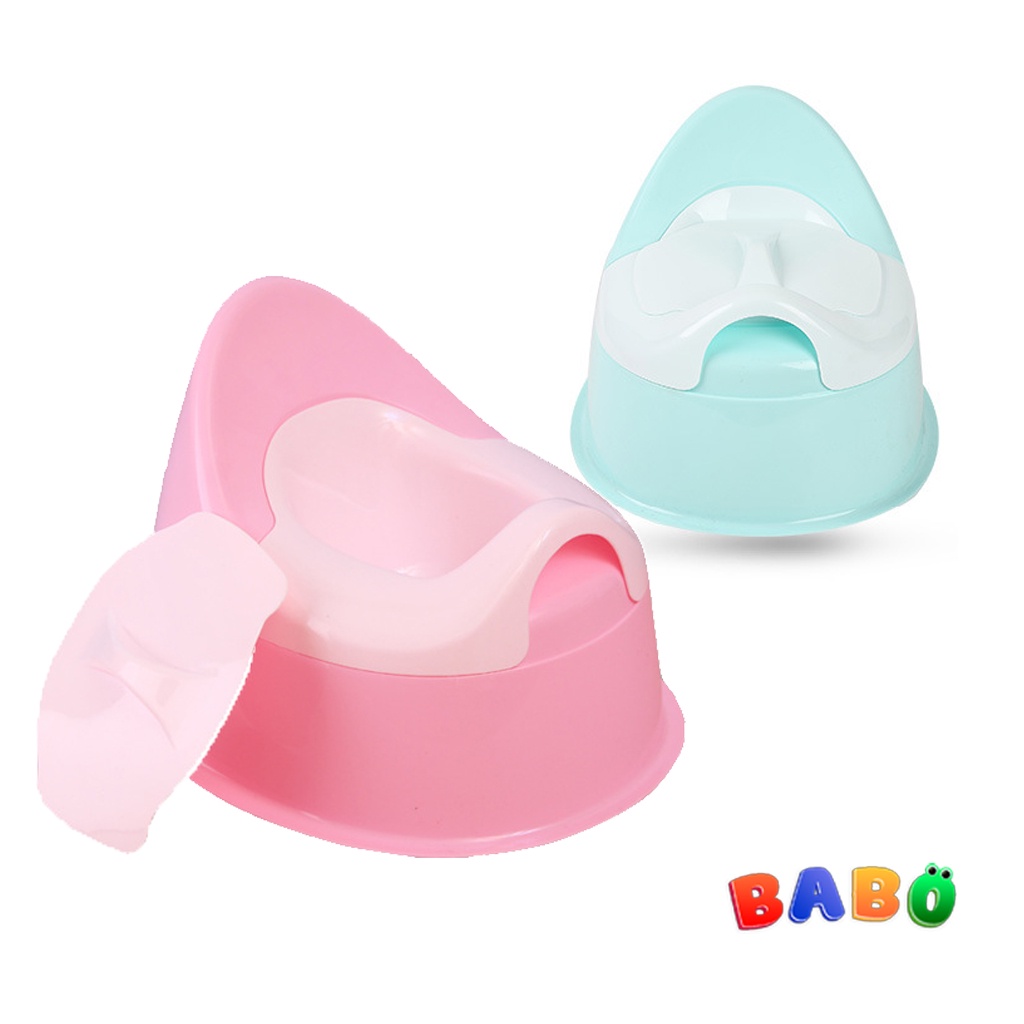 Bô Ngồi vệ sinh Trẻ em bằng nhựa cho bé Trai, bé Gái Có nắp và tựa lưng, khay tách rời dễ dàng cọ rửa từ 1 tuổi BABO