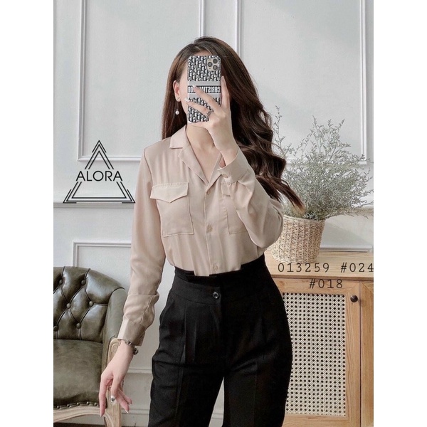 Áo sơ mi công sở cổ vest _ Hàng quảng Châu loại 1