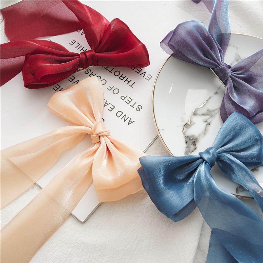 Dây Cột Tóc Ruy Băng Satin Thắt Nơ Lấp Lánh Thời Trang