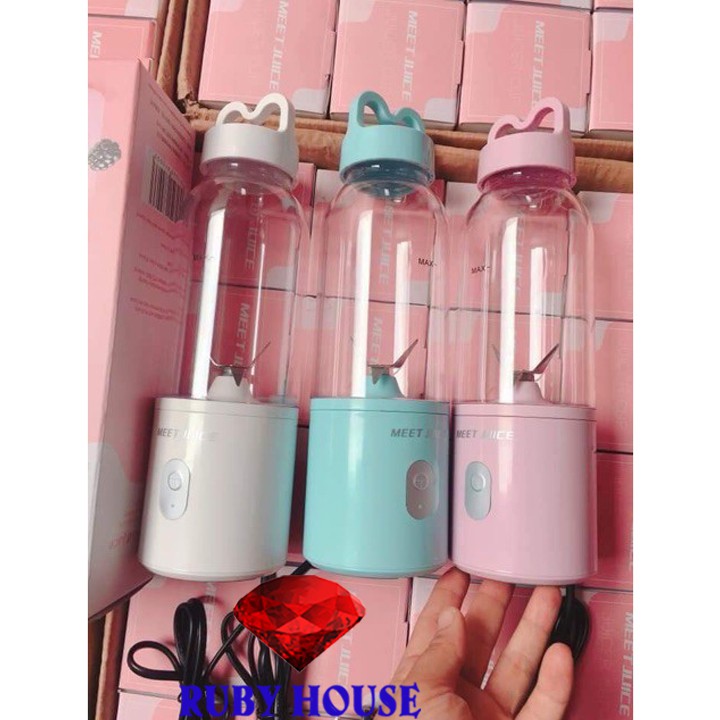 [BH 1 ĐỔI 1]Máy xay sinh tố cầm tay Meet Juice CHÍNH HÃNG ,  Xay cực nhanh 9s, động cơ khỏe, hàng cao câp-Ruby House