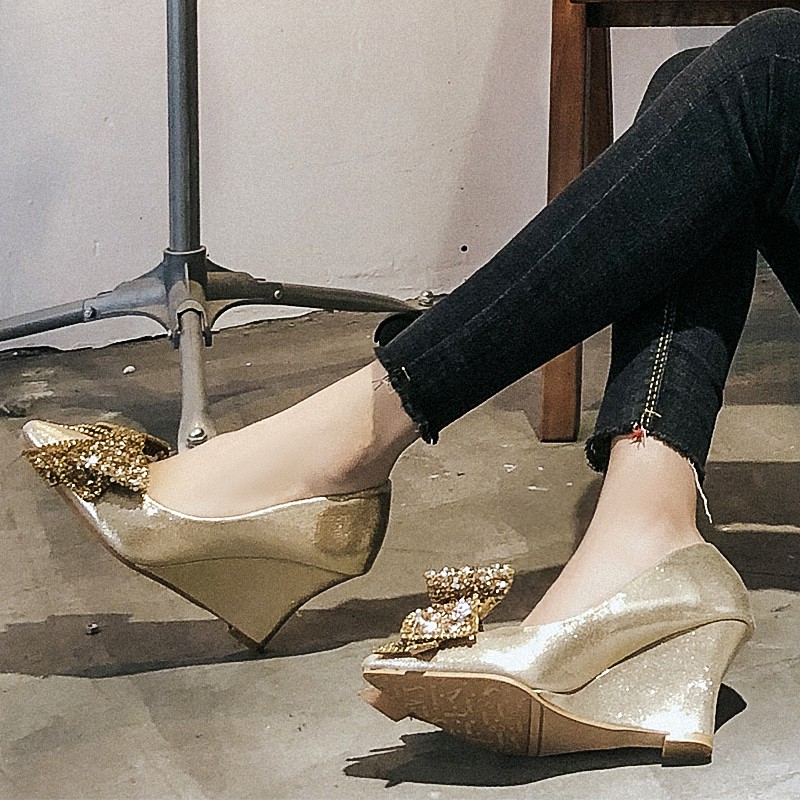 Giày đế xuồng nơ đá gót cao 5p và 8p size 33/40   061020