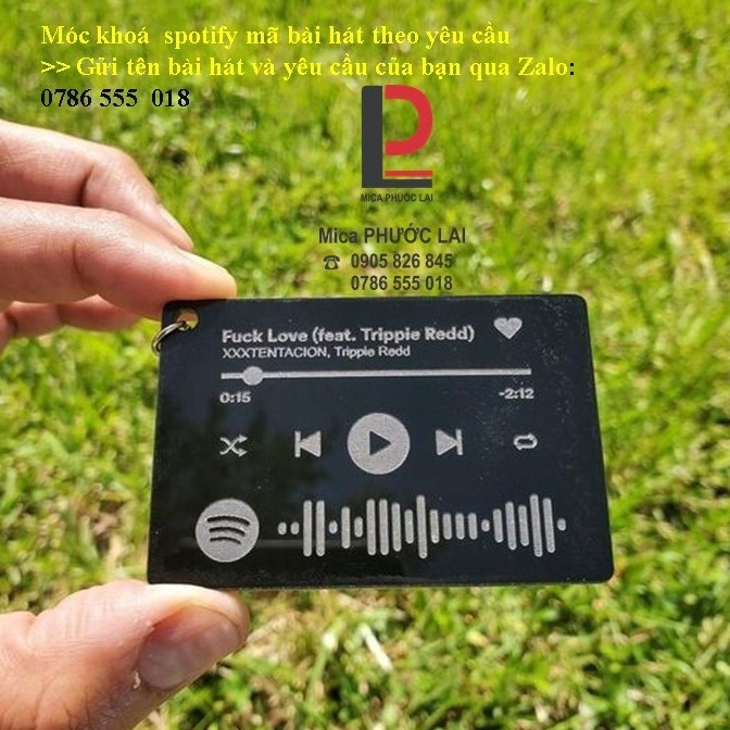 Móc khoá spotify mã QR yêu cầu