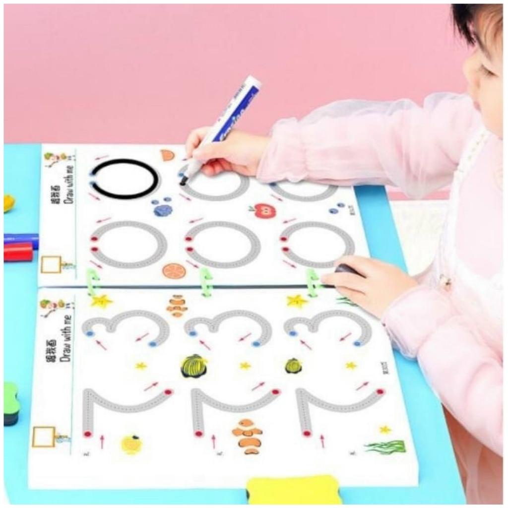 Tập tô vẽ thông minh xóa được - Giáo dục toàn diện Montessori dèn luyện tính kiên trì