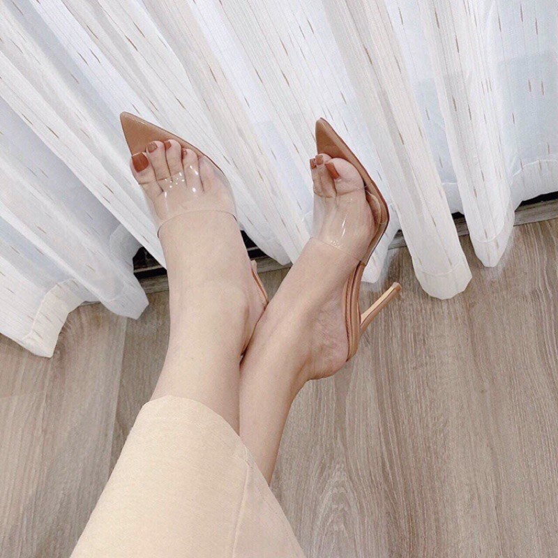 Giày cao gót nữ quai ngang trong