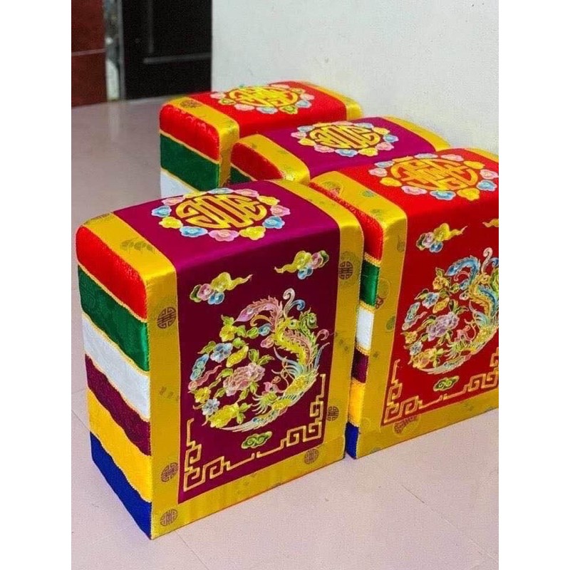 Phụ Kiện hầu Đồng - Đôn Hầu , Gối vỗ hầu đồng hàng gấm đẹp