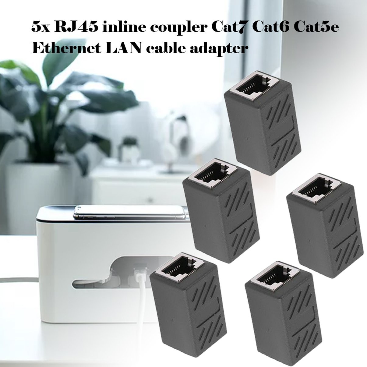 Set 5 Đầu Nối Dây Cáp Mạng Rj45 Cat7 Cat6 Cat5E