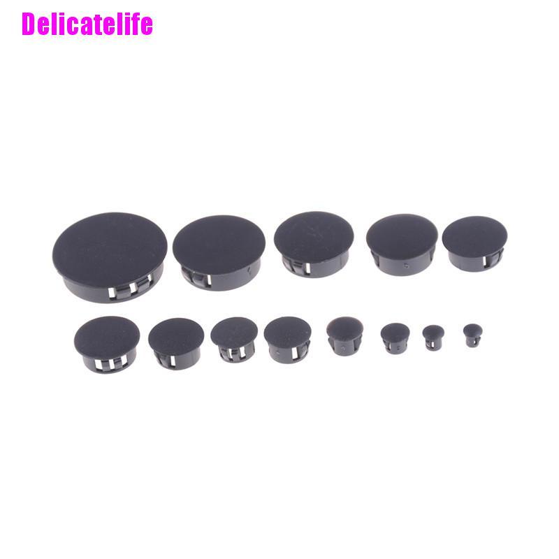 Set 4 Nắp Nhựa Đậy Lỗ Cắm Tròn Màu Đen Ốp