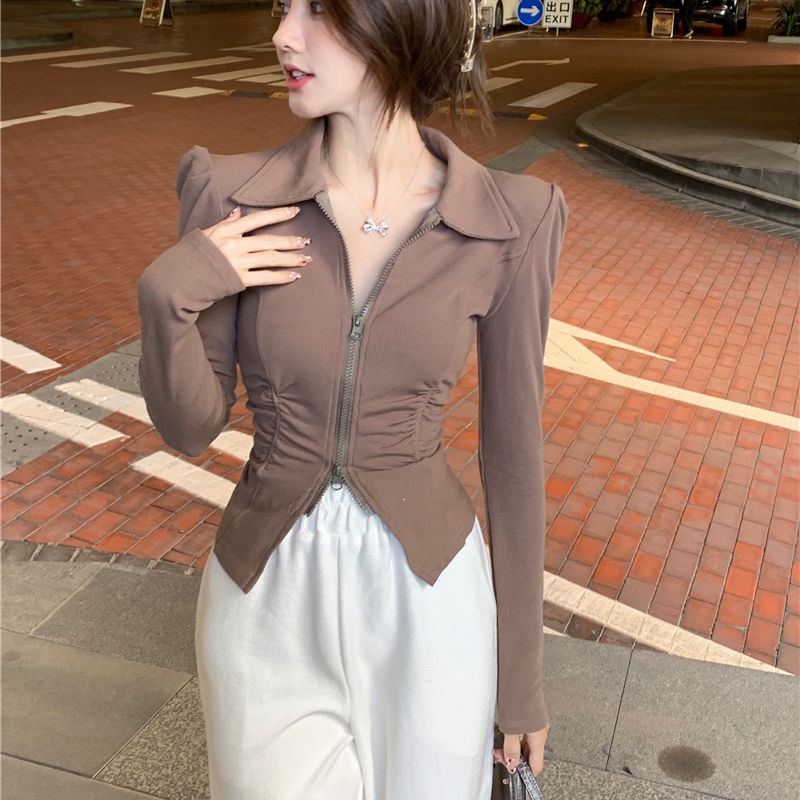 IELGY  Áo cardigan Tay Dài Cổ Chữ V Dáng Ôm Thời Trang Dành Cho Nữ