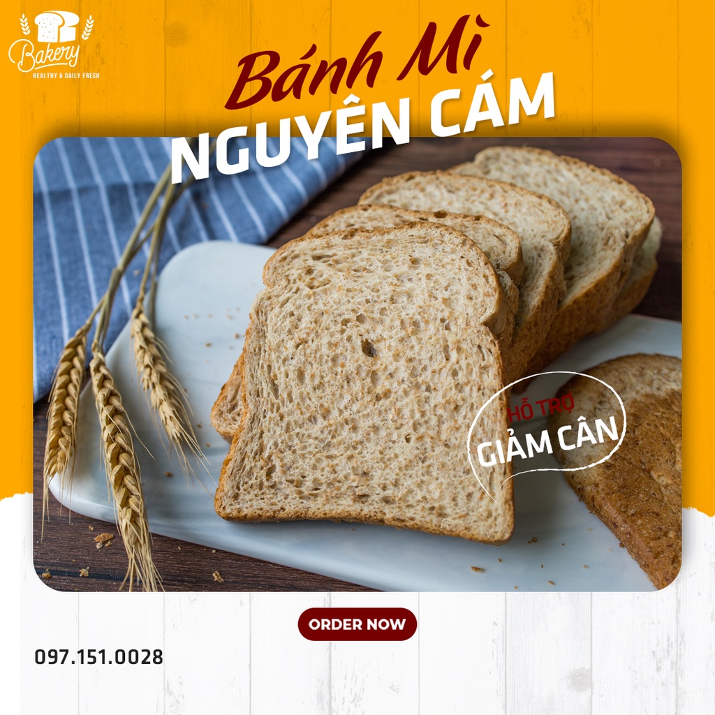 TOÀN QUỐC  Bánh Mỳ Đen Nguyên Cám 100% EATCLEAN 20 lát - 500Gram