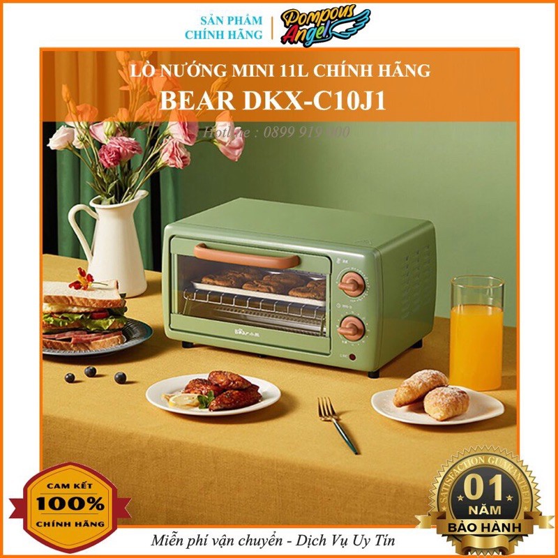 Lò nướng Mini BEAR DKX- C10J1 màu xanh lá/xanh mint công suất 700w phù hợp gia đình nhỏ