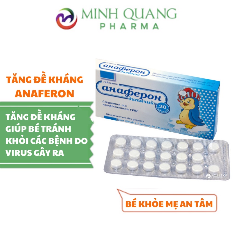 Tăng đề kháng cho bé Anaferon Nga hộp 20 viên.
