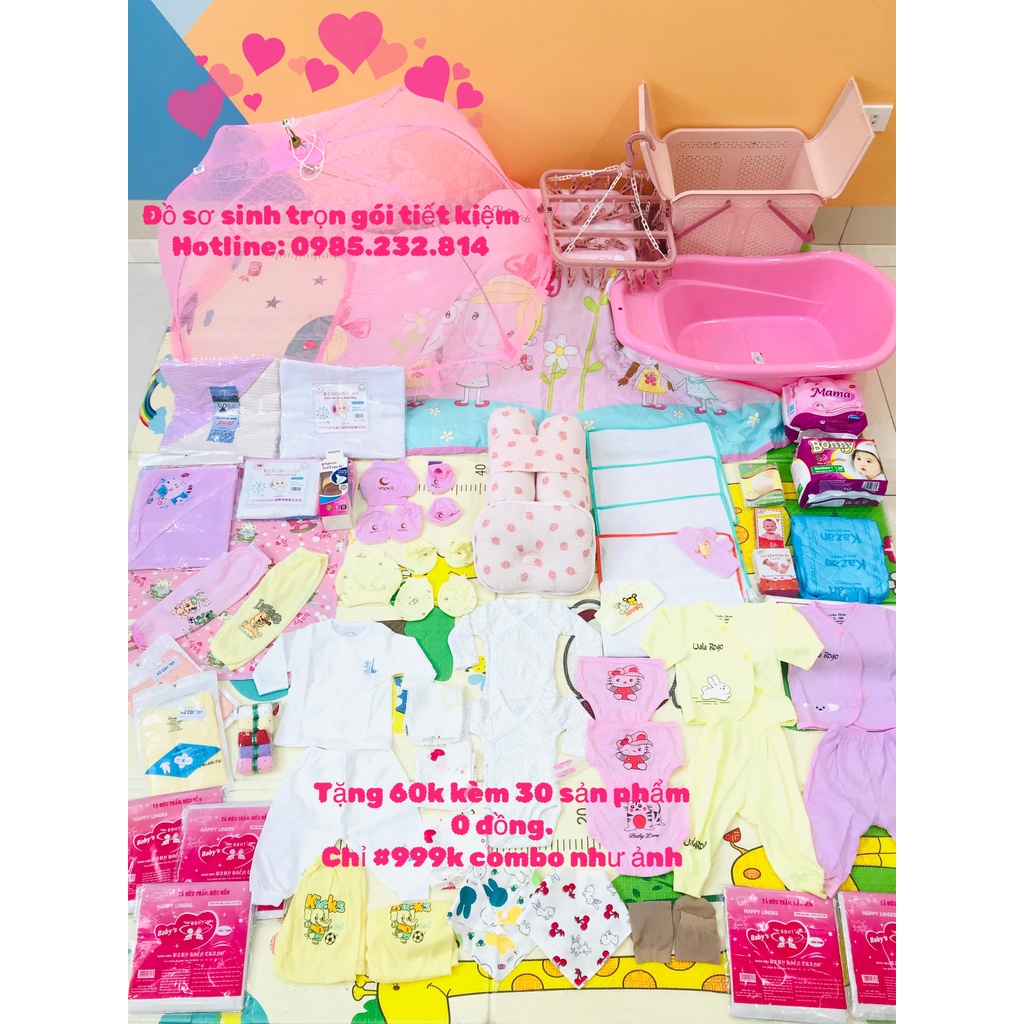 Trọn gói đồ đi sinh cho bé và mẹ phù hợp bé trai, gái từ 0-3 tháng